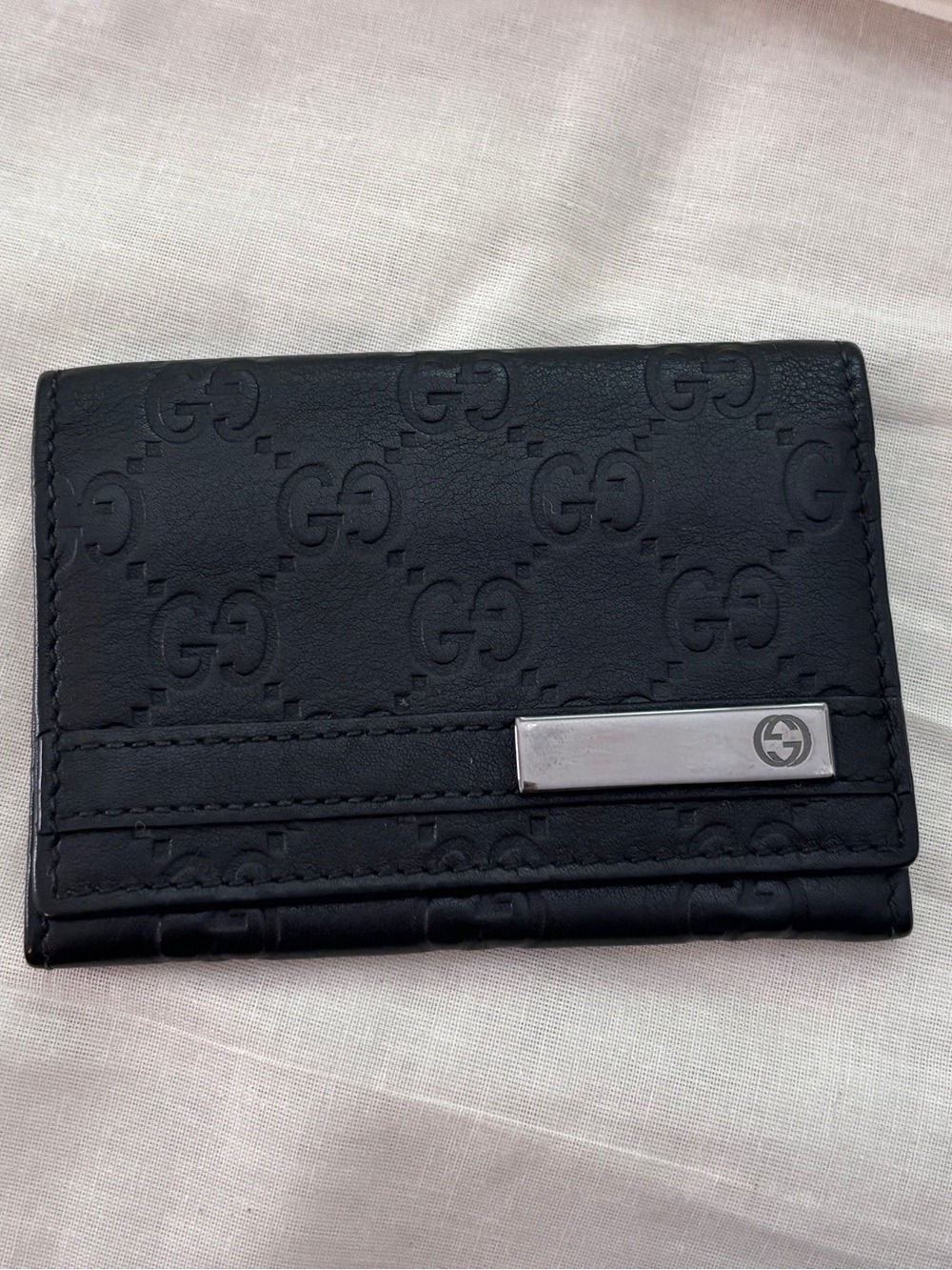 Gucci “Guccissima” Black Embossed Leather Men's Wallet